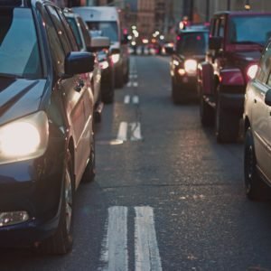 landscape photography of cars